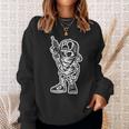 Funny Cartoon Character Badass With A Gun Gangster Chicano Sweatshirt Gifts for Her