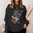 Cat Playing A Guitar Cats Lover Sweatshirt Gifts for Her