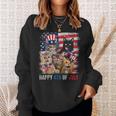Funny Cats Happy 4Th Of July American Us Flag 4Th Of July Sweatshirt Gifts for Her