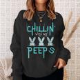 Funny Chillin With My Peeps Boys Men Easter Bunny Sweatshirt Gifts for Her