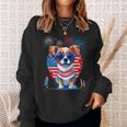Funny Cute Puppy Dog Lover Celebrate 4Th Of July Dog Sweatshirt Gifts for Her