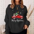 Mastiff Ride Red Truck Christmas Pajama Sweatshirt Gifts for Her