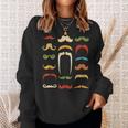 Funny Mustache Styles | Vintage Retro Hipster Mustache Sweatshirt Gifts for Her