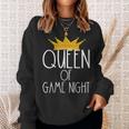 Queen Of Game Night Card Games Boardgame Winner Crown Sweatshirt Gifts for Her