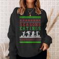 Seasons Eatings Zombie Ugly Christmas Sweater Sweatshirt Gifts for Her