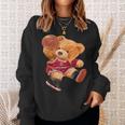 Funny Teddy Bear Basketball Slam Dunk Sport Cute Cartoon Teddy Bear Funny Gifts Sweatshirt Gifts for Her