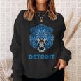 Funny Vintage Lion Face Head Detroit Football Gifts Football Funny Gifts Sweatshirt Gifts for Her