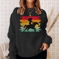 Girl Horse Riding Vintage Cowgirl Dressage Texas Ranch Retro Sweatshirt Gifts for Her