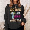 Girls Boots Bling Its A Cowgirl Thing Cute Cowgirl W Flower Sweatshirt Gifts for Her