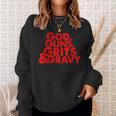 God Guns Grits & Gravy Sweet Southern Style Sweatshirt Gifts for Her