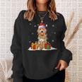 Goldendoodle Santa Christmas Tree Lights Xmas Pajama Dogs Sweatshirt Gifts for Her