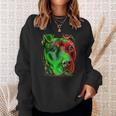 Green Color Pitbull Innocent Face Sweatshirt Gifts for Her