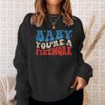 Groovy Baby Youre A Firework 4Th Of July American Flag Sweatshirt Gifts for Her