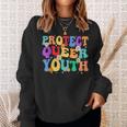 Groovy Protect Queer Youth Protect Trans Kids Trans Pride Sweatshirt Gifts for Her