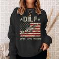 Gun American Flag Dilf Damn I Love Firearms Gift For Mens Sweatshirt Gifts for Her