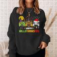 Happy Hallothanksmas Video Games Controller Halloween Xmas Sweatshirt Gifts for Her