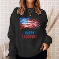 Happy Labor Day Fireworks And American Flag Labor Patriotic Sweatshirt Gifts for Her