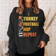Happy Thanksgiving Turkey Football Nap Repeat Football Sweatshirt Gifts for Her