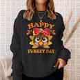 Happy Turkey Day Cute Little Pilgrim Thankgiving Sweatshirt Gifts for Her