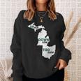 Up High Down Low Too Slow White & Green Sweatshirt Gifts for Her
