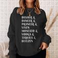 Holiday Cheer Gifts Reindeer And Alcohol Names Sweatshirt Gifts for Her