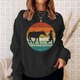 Horse And Girl Silhouette Sunset Retro Cowgirl Equestrian Sweatshirt Gifts for Her