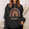 Howdy Cowgirl Leopard Boho Rainbow Womens Sweatshirt Gifts for Her