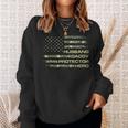 Husband Daddy Protector Hero Fathers Day Camo American Flag Sweatshirt Gifts for Her