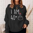 I Am 40 Plus 1 Middle Finger For A 41St Birthday Sweatshirt Gifts for Her