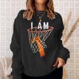 I Am 7 Basketball Themed 7Th Birthday Party Celebration Sweatshirt Gifts for Her