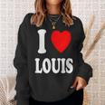 I Heart Love Louis Cute Matching Couple Spouse Sweatshirt Gifts for Her