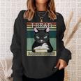 I Read Banned Book Funny Book Lover Retro Cat Read Books Sweatshirt Gifts for Her