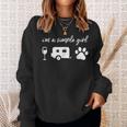 Im A Simple Girl Wine Camping Dog Paw Funny Cute Sweatshirt Gifts for Her
