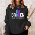 Im Broken Teal & Purple Ribbon Suicide Prevention Awareness Suicide Funny Gifts Sweatshirt Gifts for Her