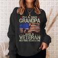I'm A Dad Grandpa And Veteran Retro Papa Grandpa Sweatshirt Gifts for Her