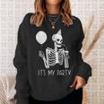 Its My Party Lazy Halloween Costume Skeleton Skull Birthday Sweatshirt Gifts for Her