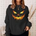 Jack O Lantern Face Pumpkin Scary Halloween Costume Sweatshirt Gifts for Her