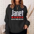 Janet Is In The House Retro Hearts First Name Love Janet Sweatshirt Gifts for Her