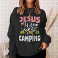 Jesus Wine And Camping For Women Mom Girl Sweatshirt Gifts for Her
