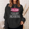 Jolene Name Gift Jolene Hated By Many Loved By Plenty Heart On Her Sleeve Sweatshirt Gifts for Her