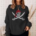 Jolly Roger Pirate Skull And Cutlasses Flag Distressed Sweatshirt Gifts for Her