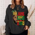 Junenth Black King Melanin Black Dad Fathers Day Men Sweatshirt Gifts for Her