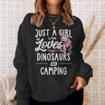 Just A Girl Who Loves Dinosaurs And Camping Dinosaur Sweatshirt Gifts for Her