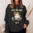Kiss My Abs Workout Gym Unicorn Weight Lifting Sweatshirt Gifts for Her