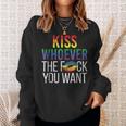 Kiss Whoever The F Fuck You Want Gay Lesbian Lgbt Sweatshirt Gifts for Her