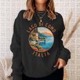 Lago Di Como Italia Distressed Circle Vintage Sweatshirt Gifts for Her