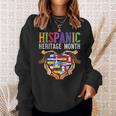 Latino Countries Flag Heart Hispanic Heritage Month Sweatshirt Gifts for Her