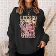Lets Go Girl Cowboy Pink Boot Retro Western Country Sweatshirt Gifts for Her