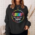 Library Squad Funny School Librarian Life Book Nerd Crew Sweatshirt Gifts for Her