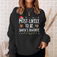 Most Likely To Be Santa's Favorite Christmas Believe Santa Sweatshirt Gifts for Her